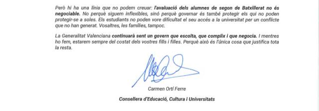📚 La carta de la Conselleria aviva todavía más el conflicto educativo antes de la huelga indefinida
